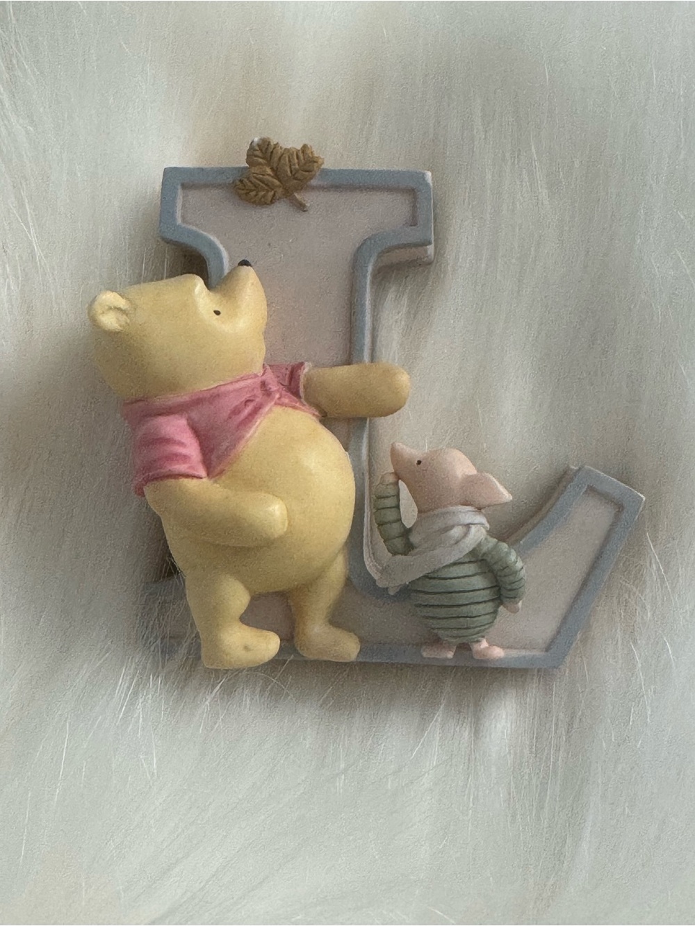 Winnie the Pooh & Piglet 'L' Wall Letter Decor - Yellow and Pink